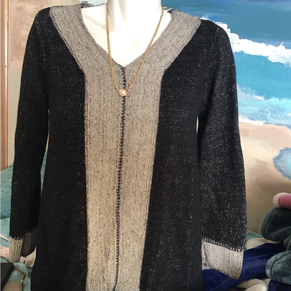 Habitat grey cotton mix floaty sweater with nice v neck medium